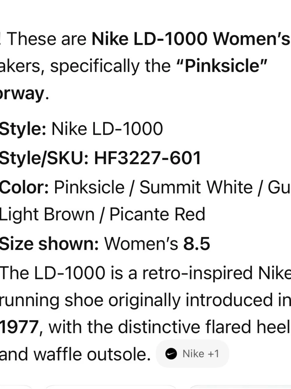 Nike Pink Retro Runner with Bright Orange Swoosh